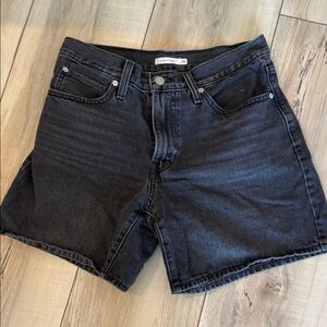Levi's Black Denim High-Rise Shorts
